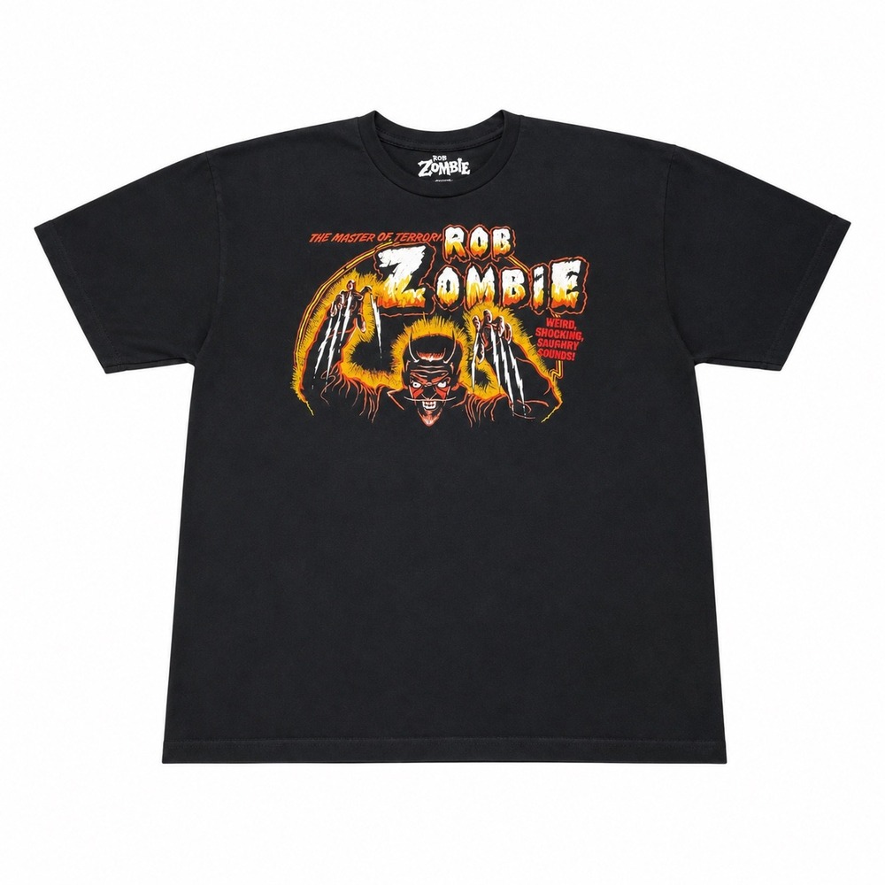 Rob Zombie Master of Terror Graphic T-Shirt Black Horror Band Tee Mens XL